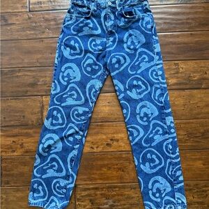 Blue Smiley Face Jeans